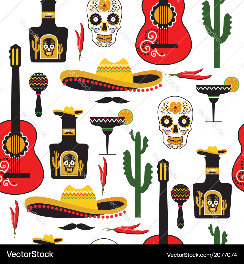 Mexico Vector Pattern Seamless mexican pattern Royalty Free Vector Image