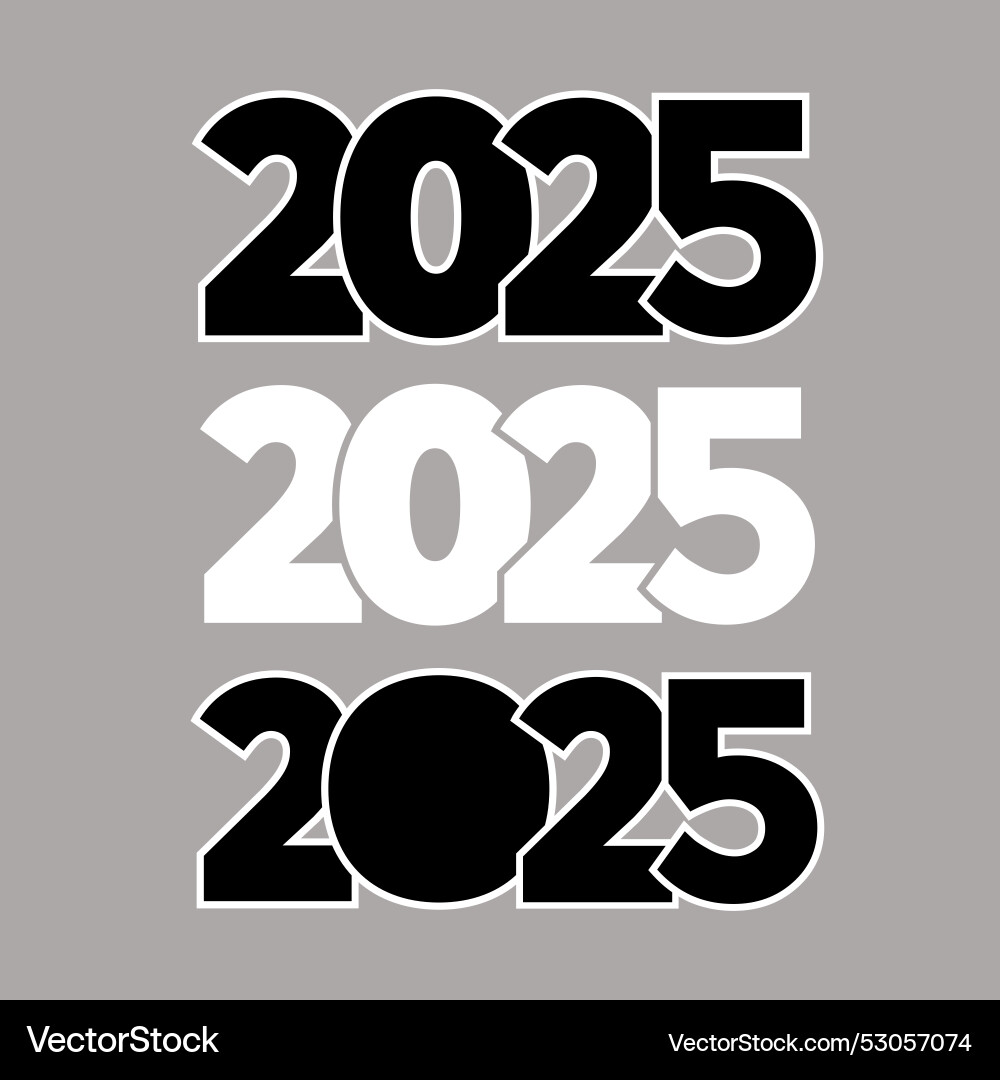 Set of logos 2025 simple and concise design Set of logos 2025 simple and concise design vector image