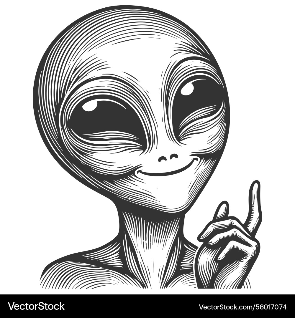 Smiling alien Smiling alien vector image