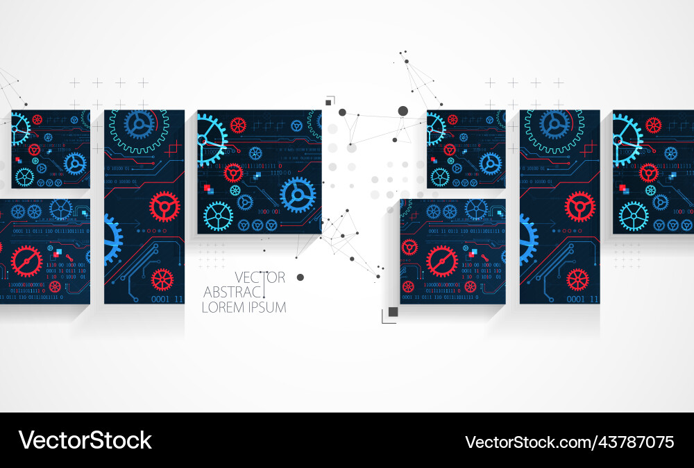Abstract square background on technological Vector Image