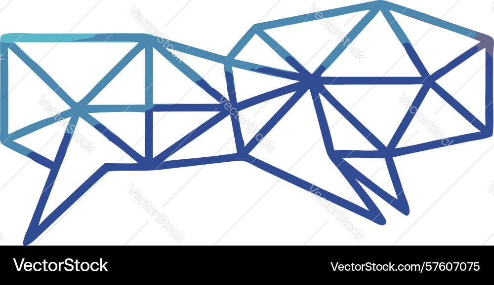 Angular shattered outline speech bubble design vector image