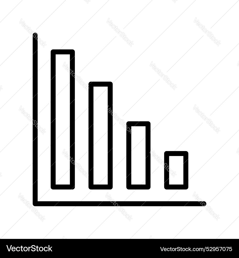 Bar graph icon outline style design isolated Bar graph icon outline style design isolated vector image