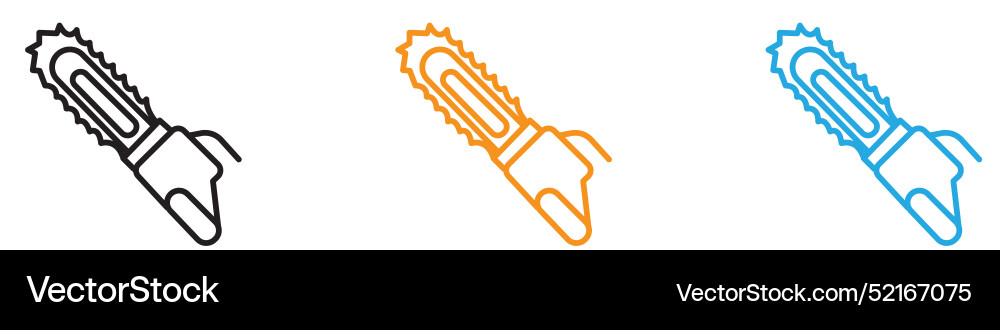 Chainsaw icon logo set collection for web app ui Vector Image