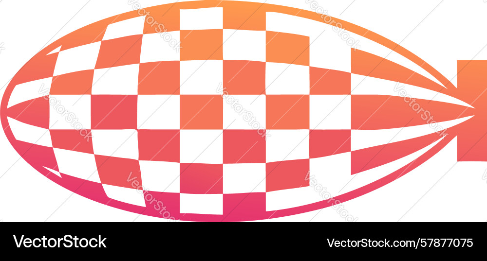 Checkered pattern airship blimp design Vector Image