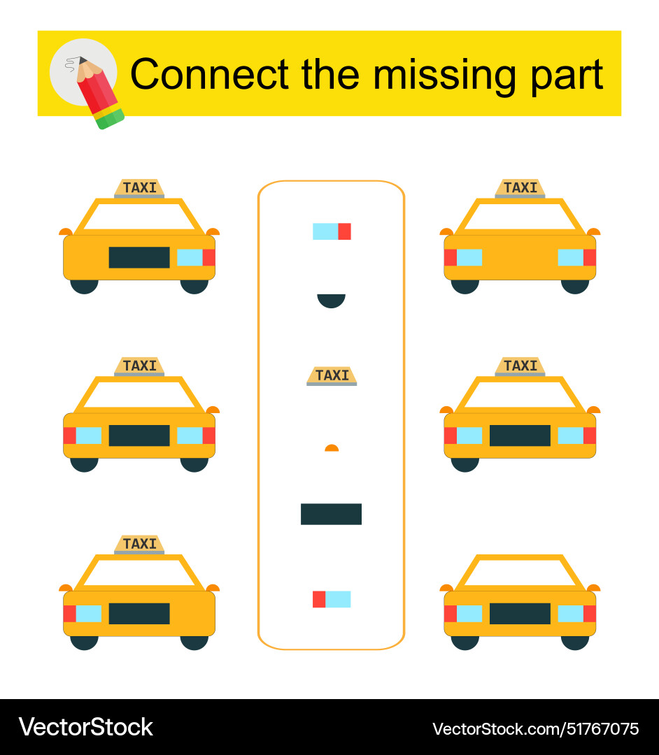 Connect the missing part task for development Connect the missing part task for development vector image