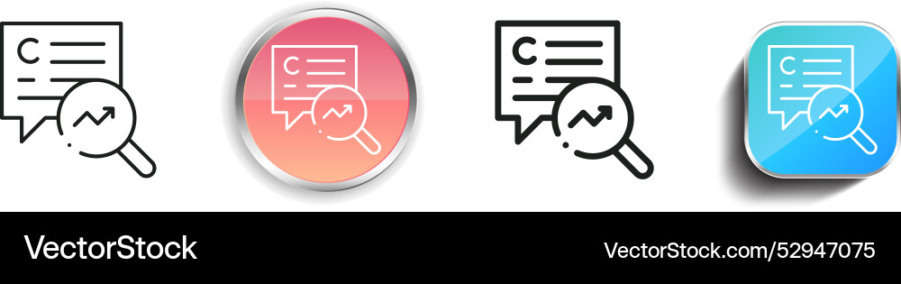 Copywriting icon thin linear regular and button vector image