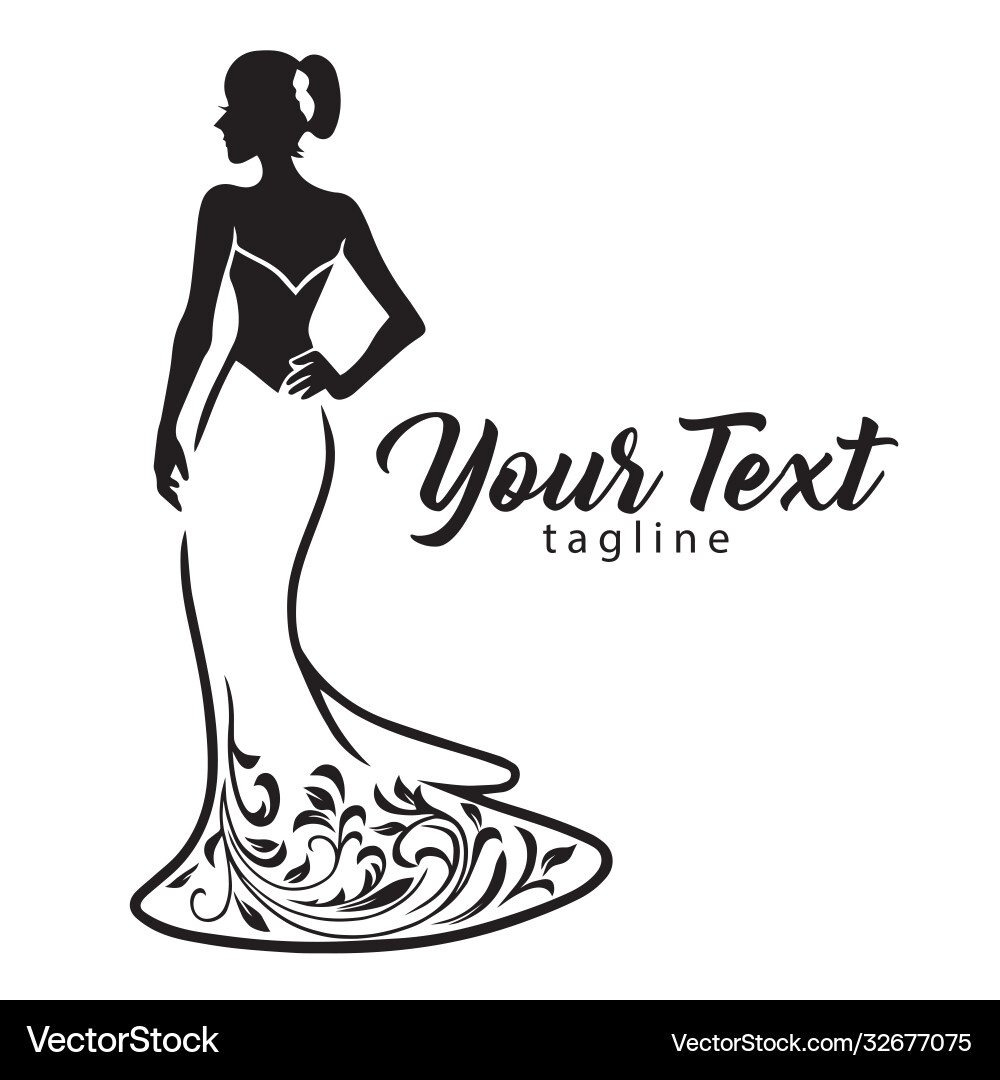 Elegant wedding bridal wear fashion boutique logo Elegant wedding bridal wear fashion boutique logo vector image