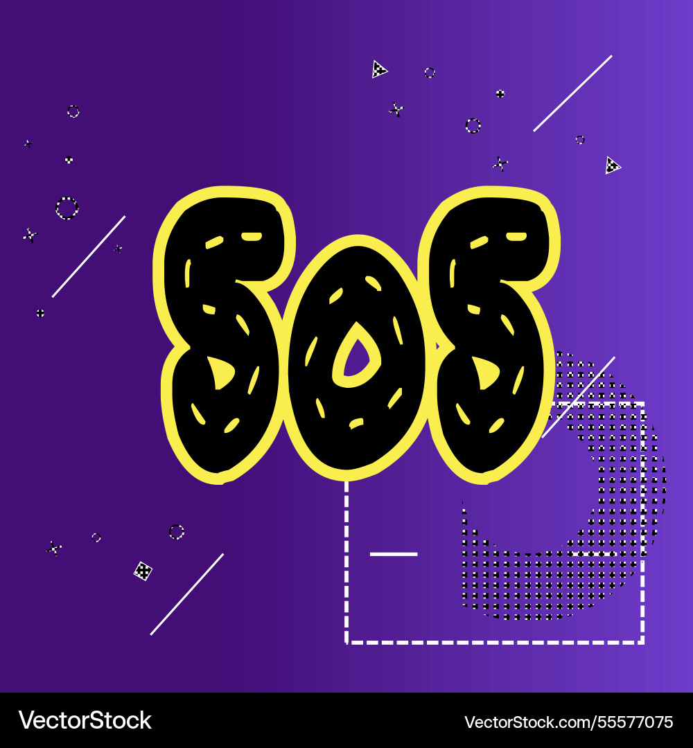 Number font design with decorative dots Vector Image