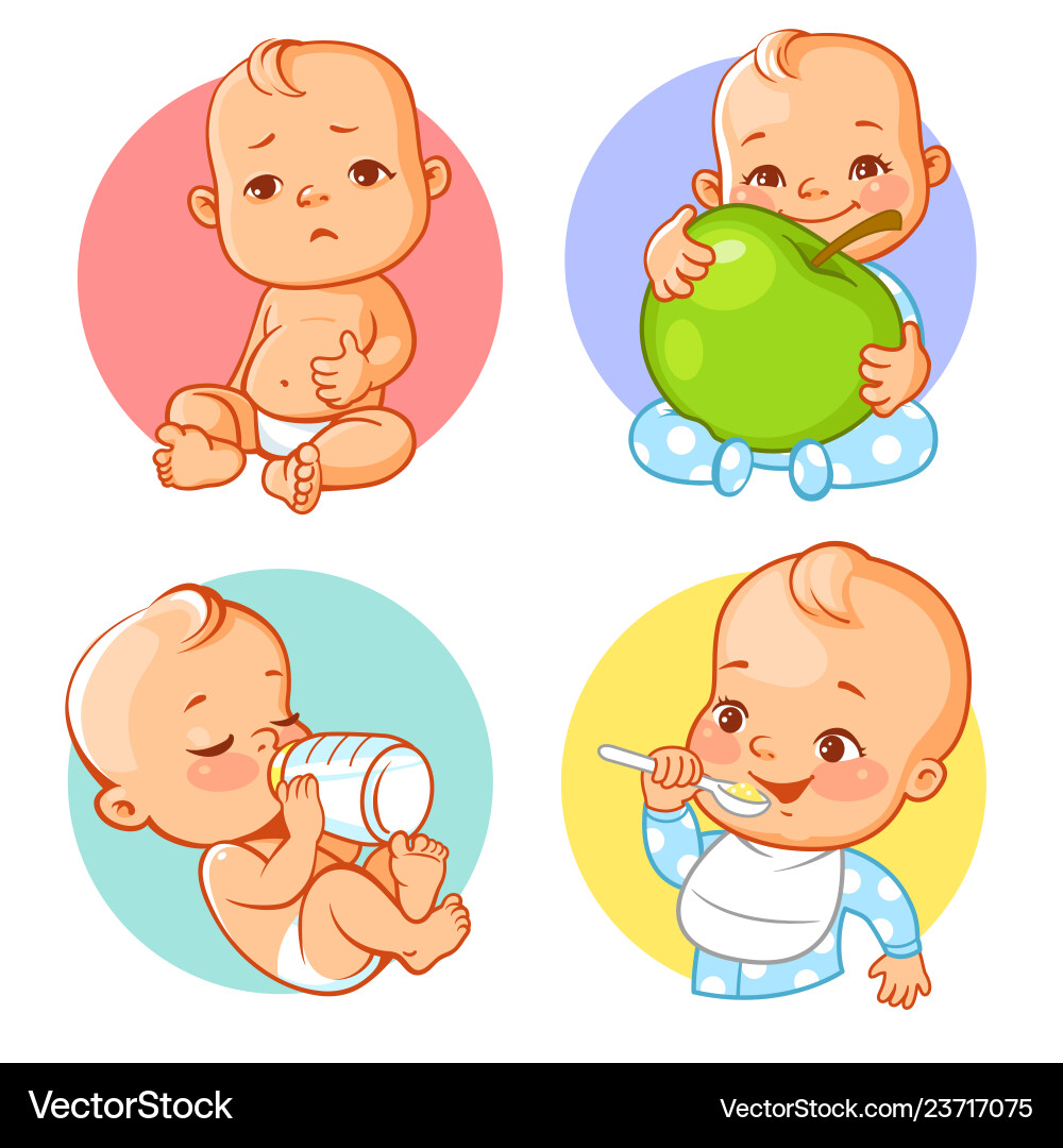 Set of baby stickers emoji vector image