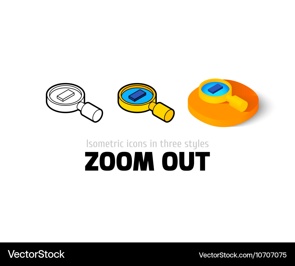 Zoom out icon in different style vector image