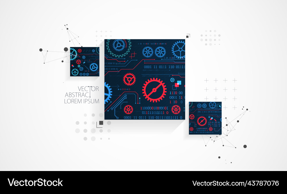 Abstract square background on technological Abstract square background on technological Vector Image
