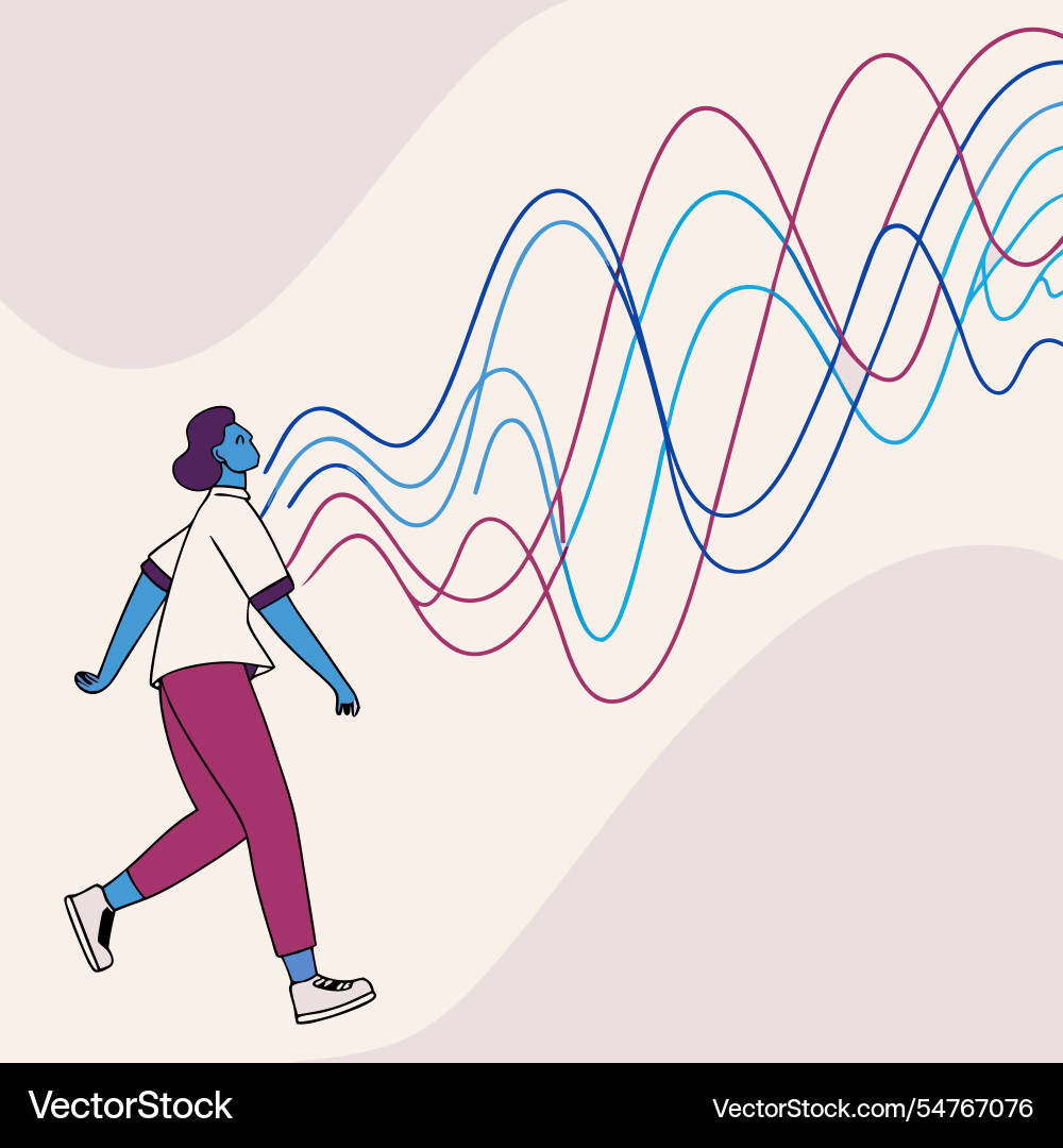 Abstract waves of data flow the rhythm Vector Image