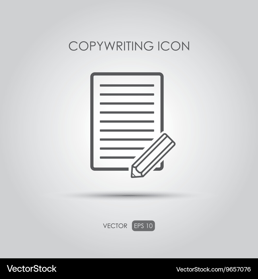 Copywriting icon in linear style vector image