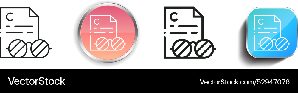 Copywriting icon thin linear regular and button vector image
