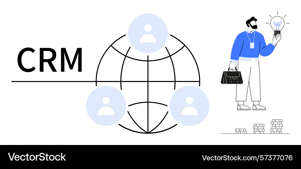 Crm system concept with global network user Crm system concept with global network user vector image