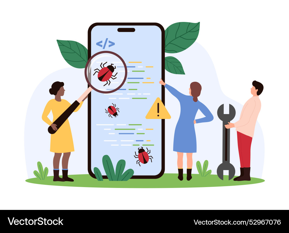 Debugging Software und mobile Anwendung Bug Debugging Software und mobile Anwendung Bug vektorbild