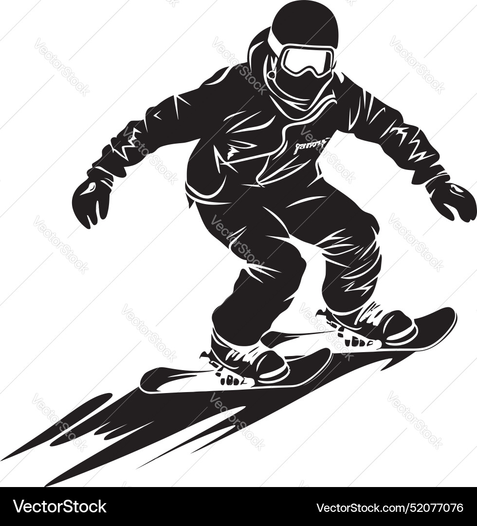 Glacier glide icon of snowboarding man summit Glacier glide icon of snowboarding man summit vector image