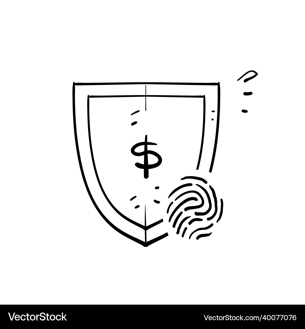 Hand gezeichnet Doodle Schild Fingerabdruck Geld Hand gezeichnet Doodle Schild Fingerabdruck Geld vektorbild