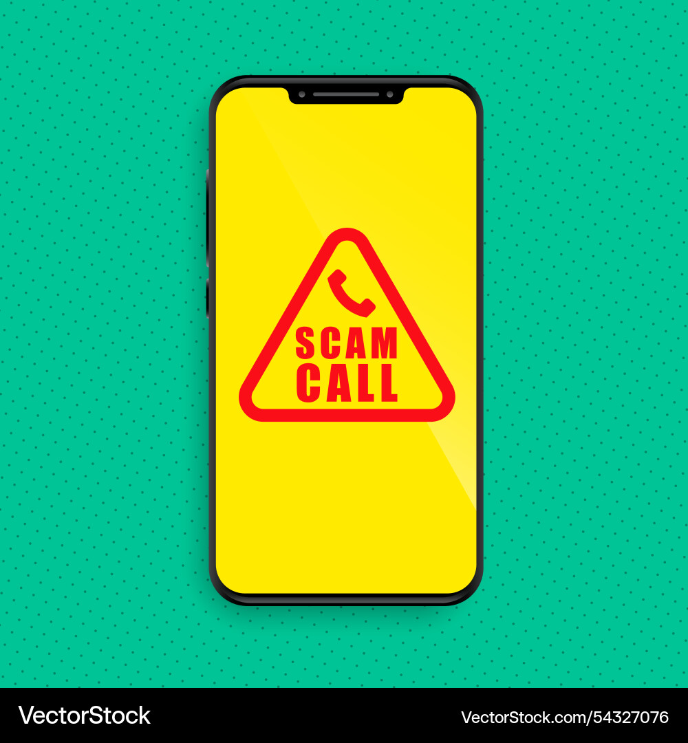 Incoming scam phone call with display screen Incoming scam phone call with display screen vector image
