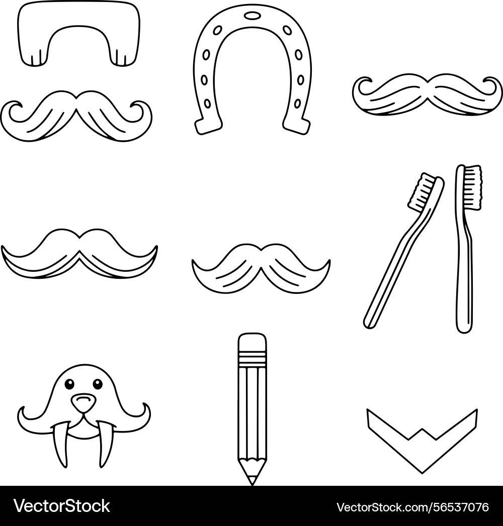Mustache drawing tutorial learn artistic Vector Image