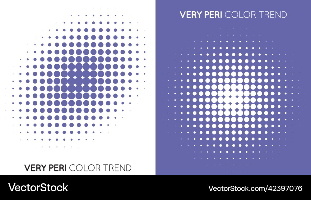 Set of two trendy very peri color halftone Set of two trendy very peri color halftone vector image