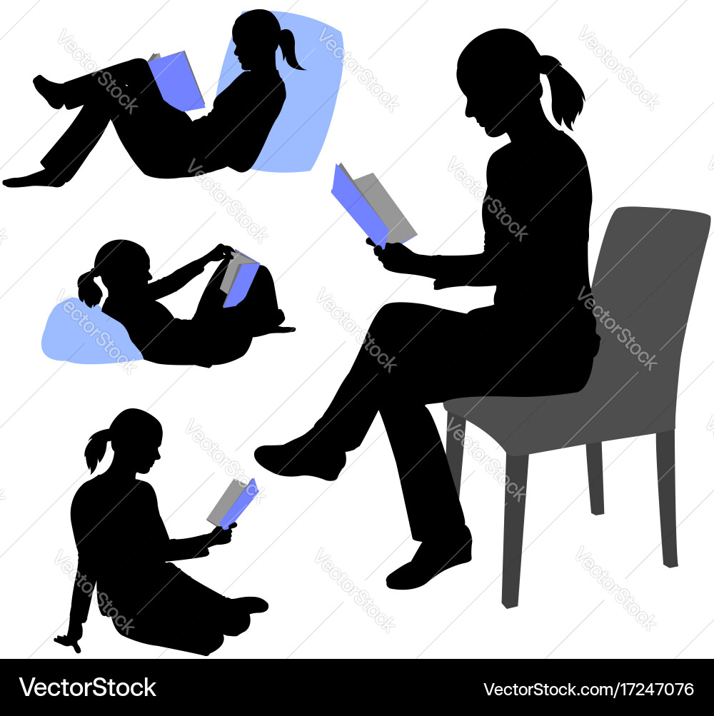 Silhouetted Reader Royalty Free Vector Image - VectorStock