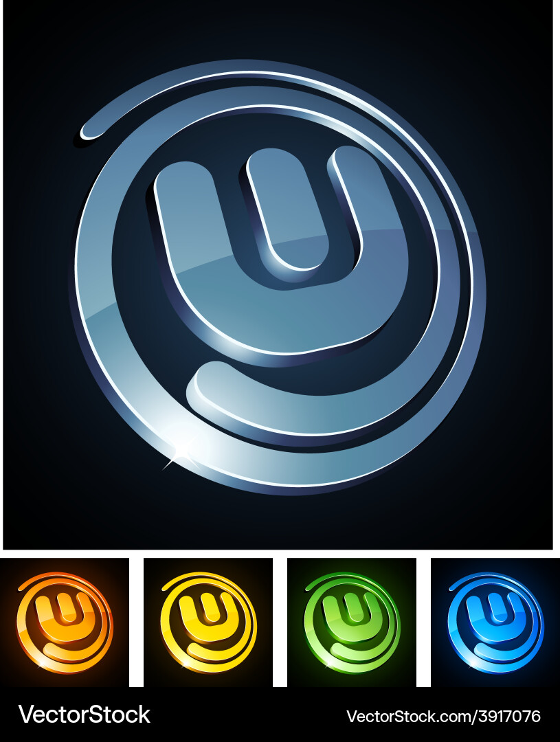 Vibrant 3d w letter Royalty Free Vector Image - VectorStock