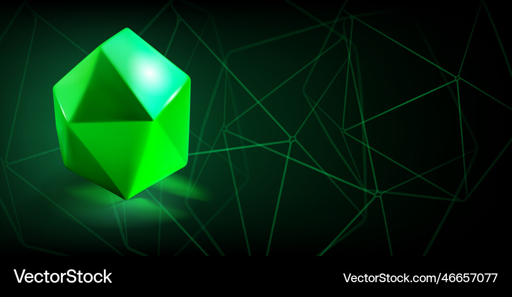 Abstract background with low poly 3d shape vector image