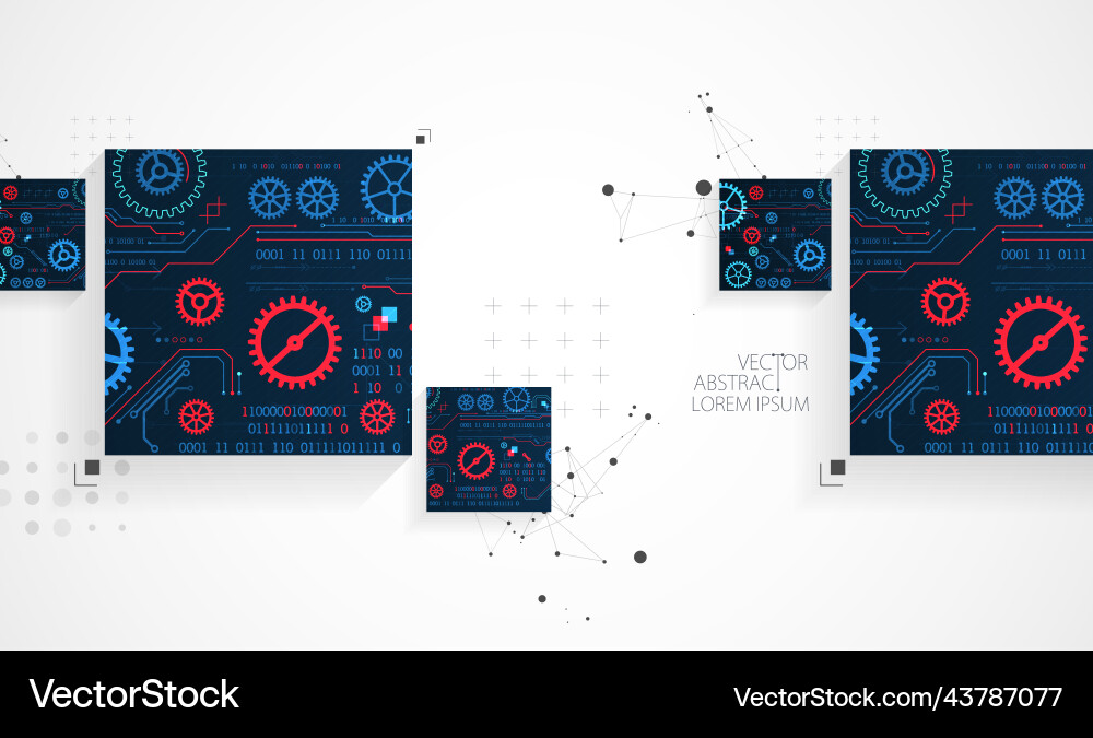 Abstract square background on technological Abstract square background on technological vector image
