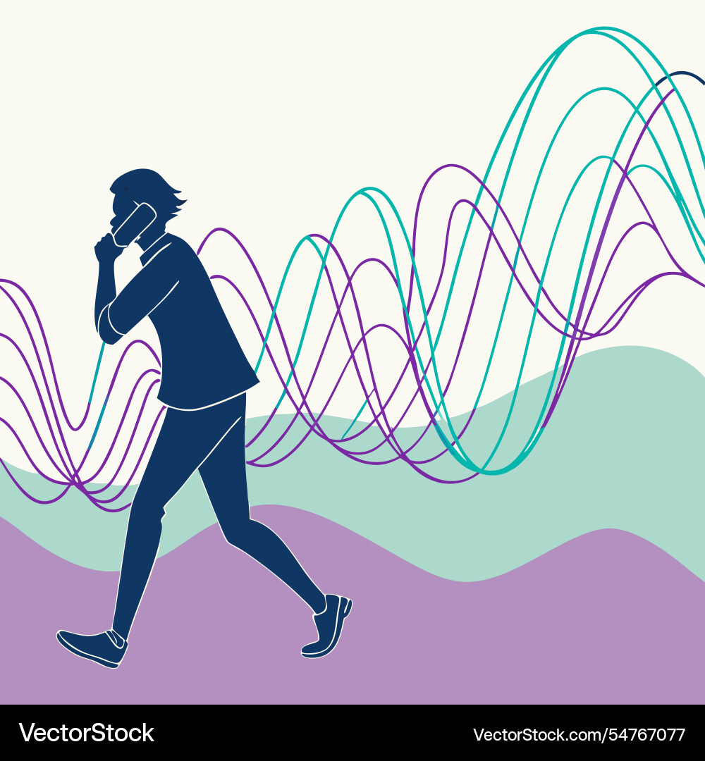 Abstract waves of data flow the rhythm Vector Image
