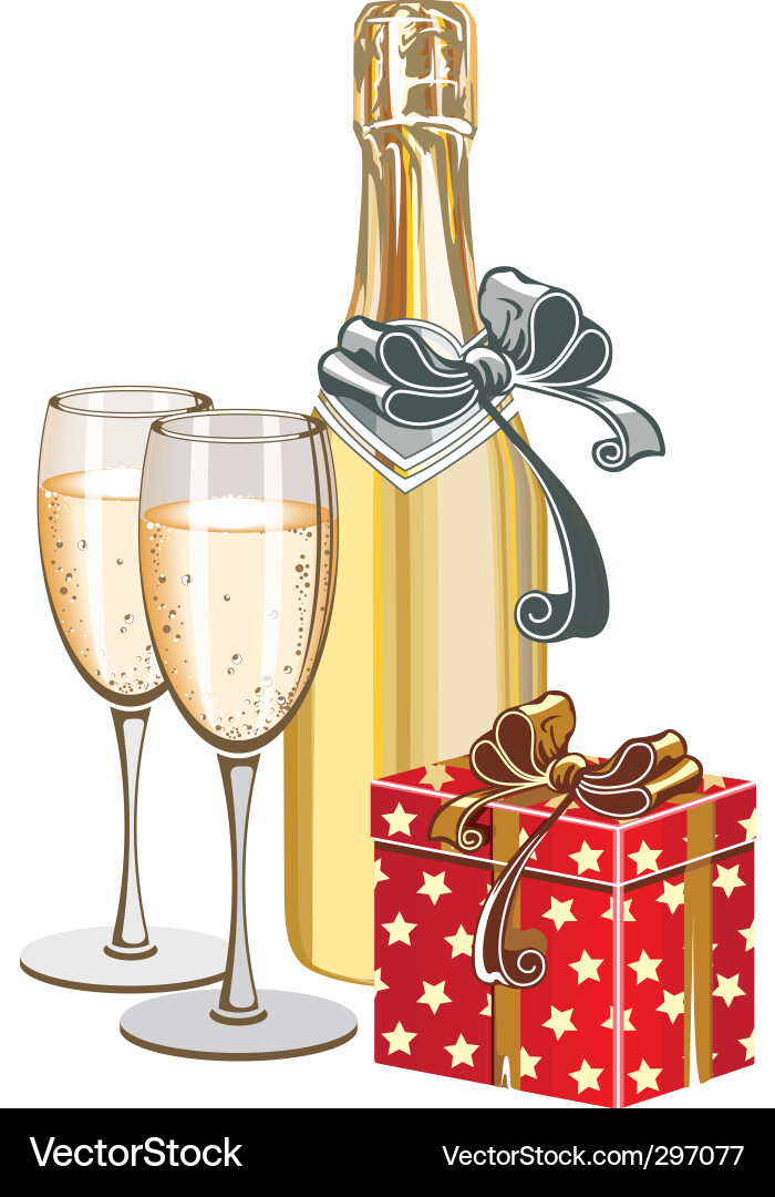 Champagne bottle Royalty Free Vector Image - VectorStock