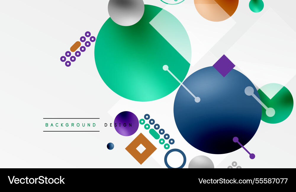 Circles and elements geometric abstract background Vector Image