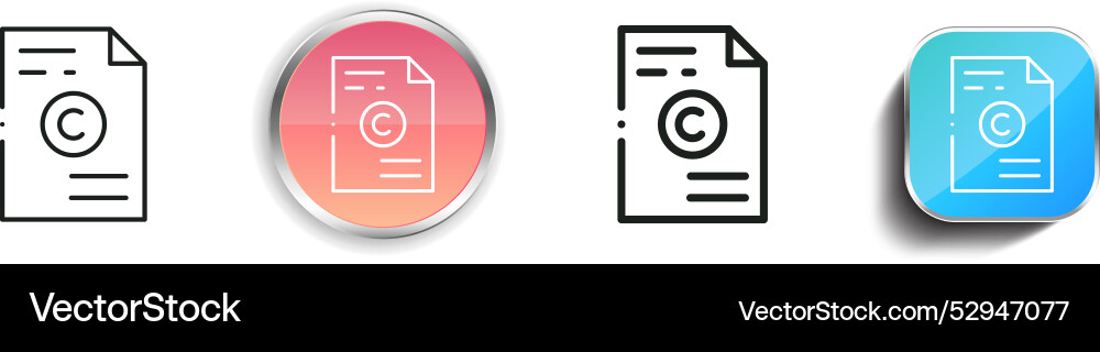 Copywriting icon thin linear regular and button vector image