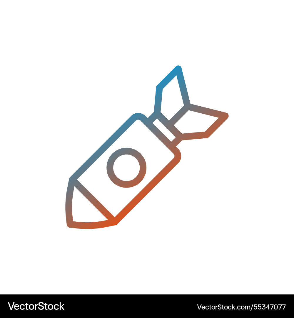 Gradient rocket icon minimalistic style symbol Vector Image