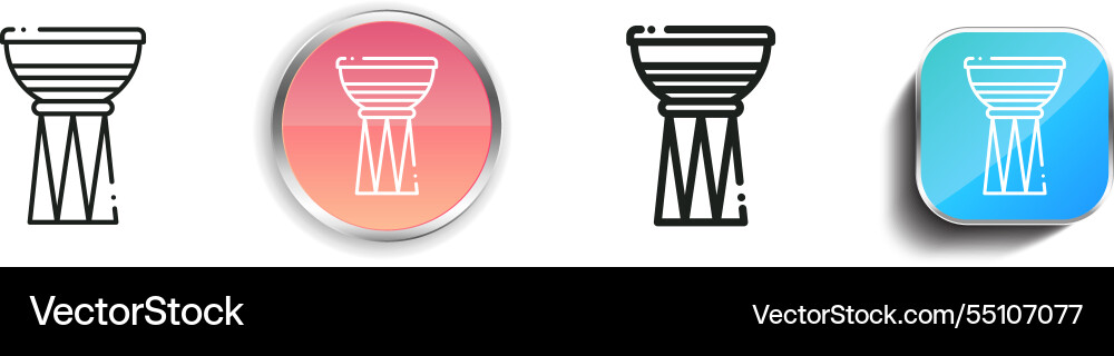 Kettledrum icon thin linear regular and button vector image