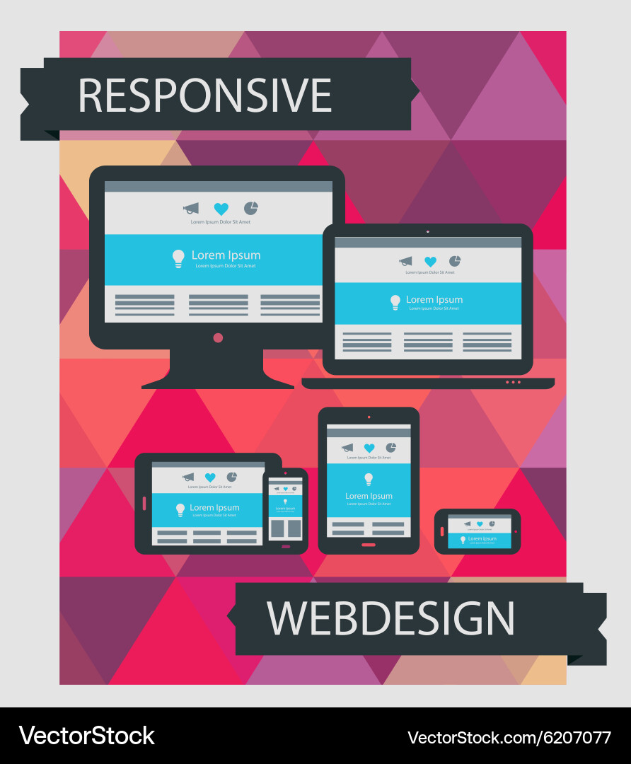 Responsive webdesign technology page design vector image