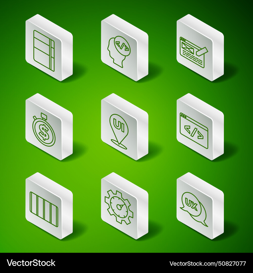 Set line ui or ux design website statistic Set line ui or ux design website statistic vector image