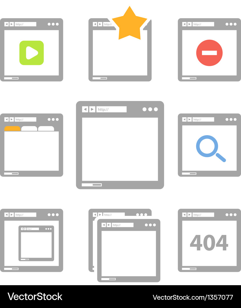 Web Browser Icons vector image