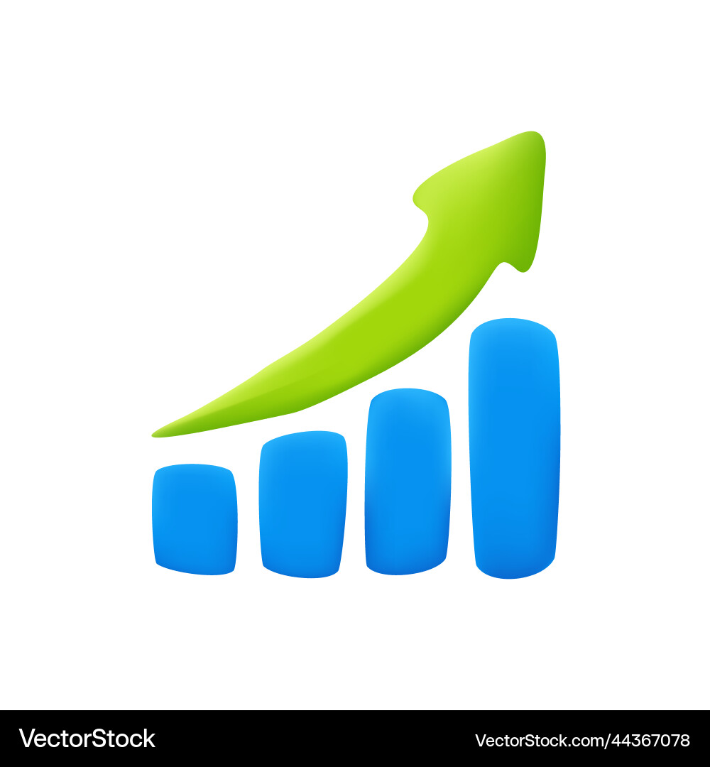 3d growth cartoon icon concept 3d growth cartoon icon concept vector image