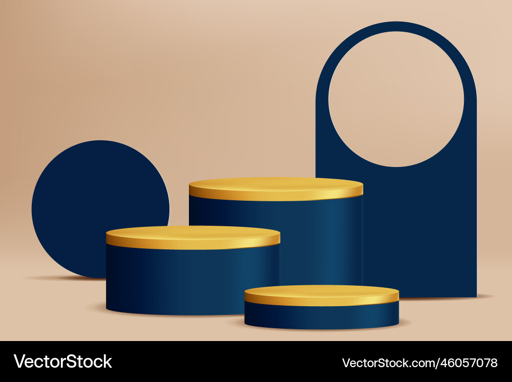 3d realistic render scene with product podium vector image