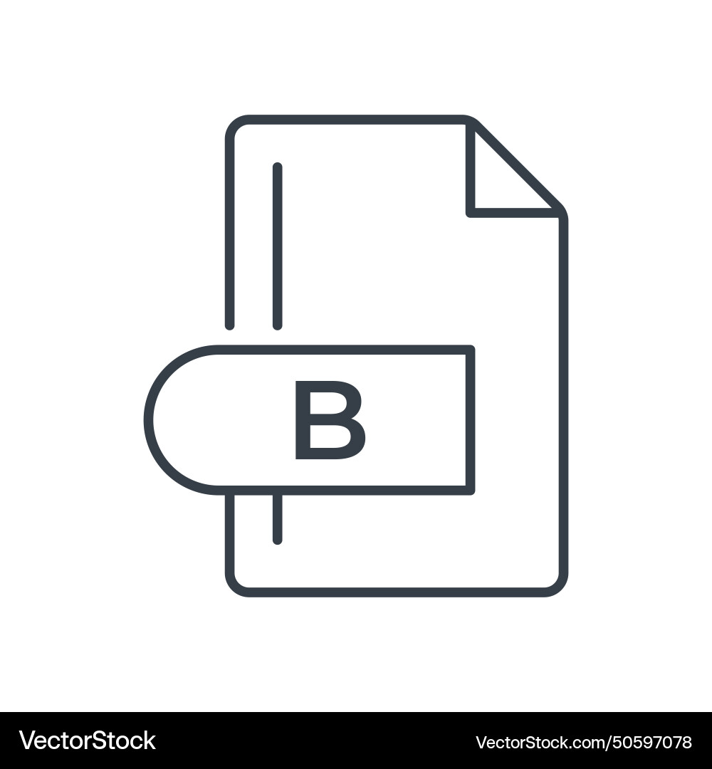 B file format icon extension line vector image