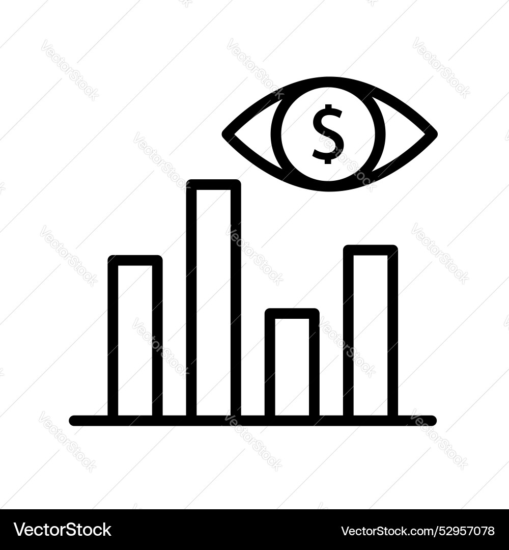 Bar graph icon outline style design isolated Bar graph icon outline style design isolated vector image