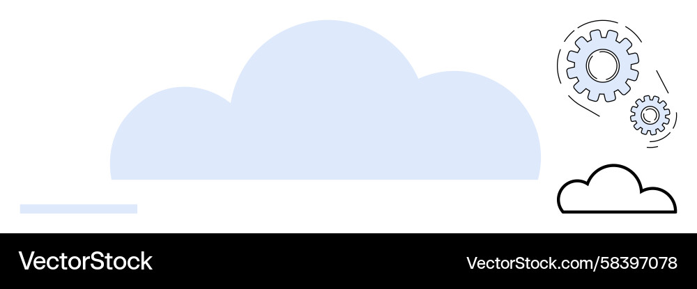 Cloud Computing - Gears & Data Vector Image