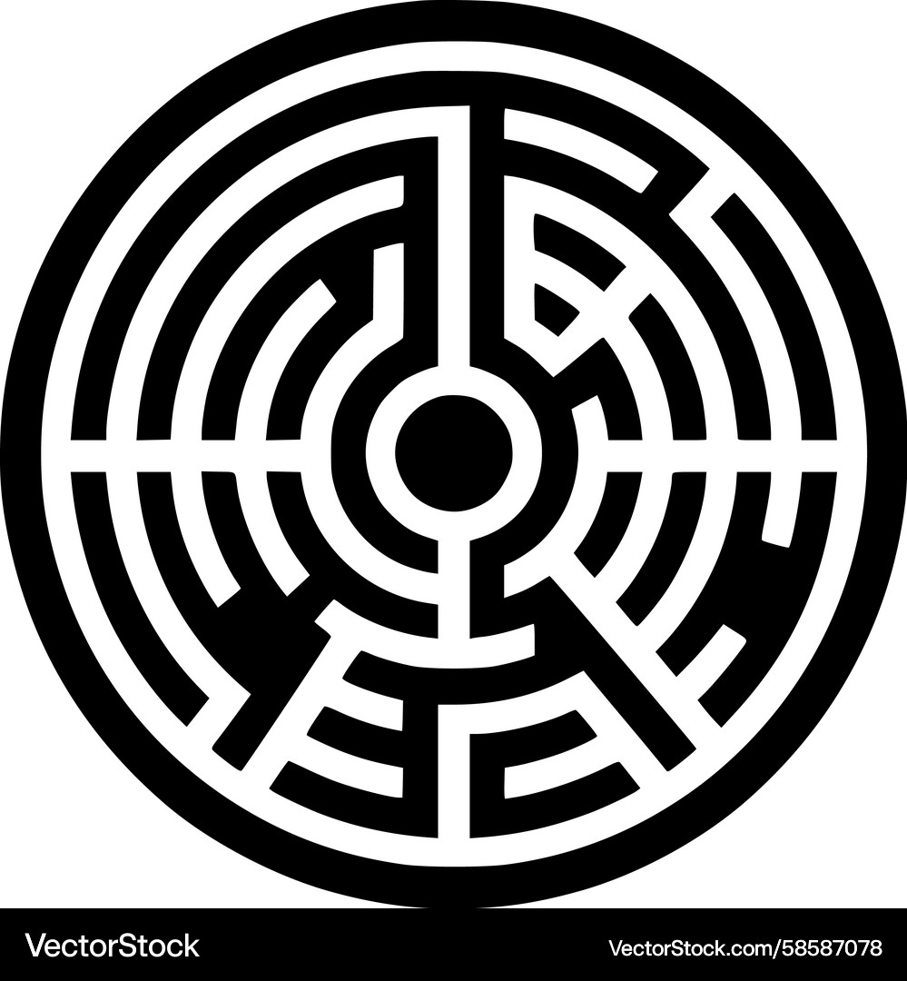 Complex Circular Maze Pattern Vector Image