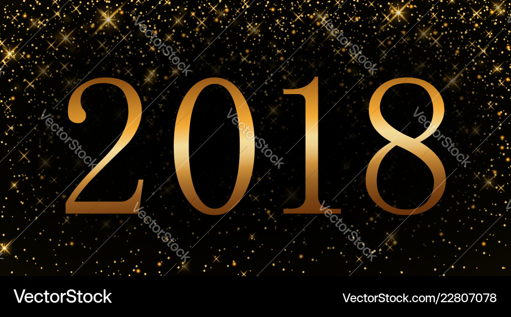 Happy new year background gold 2018 Happy new year background gold 2018 vector image