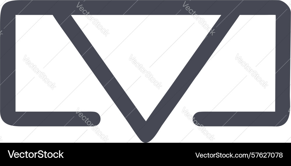 Inverted triangle in box icon for folder vector image