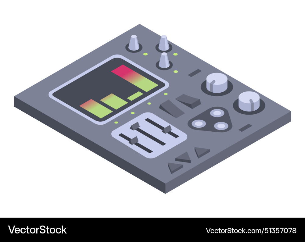 Isometric control panel spaceship with slider Isometric control panel spaceship with slider vector image