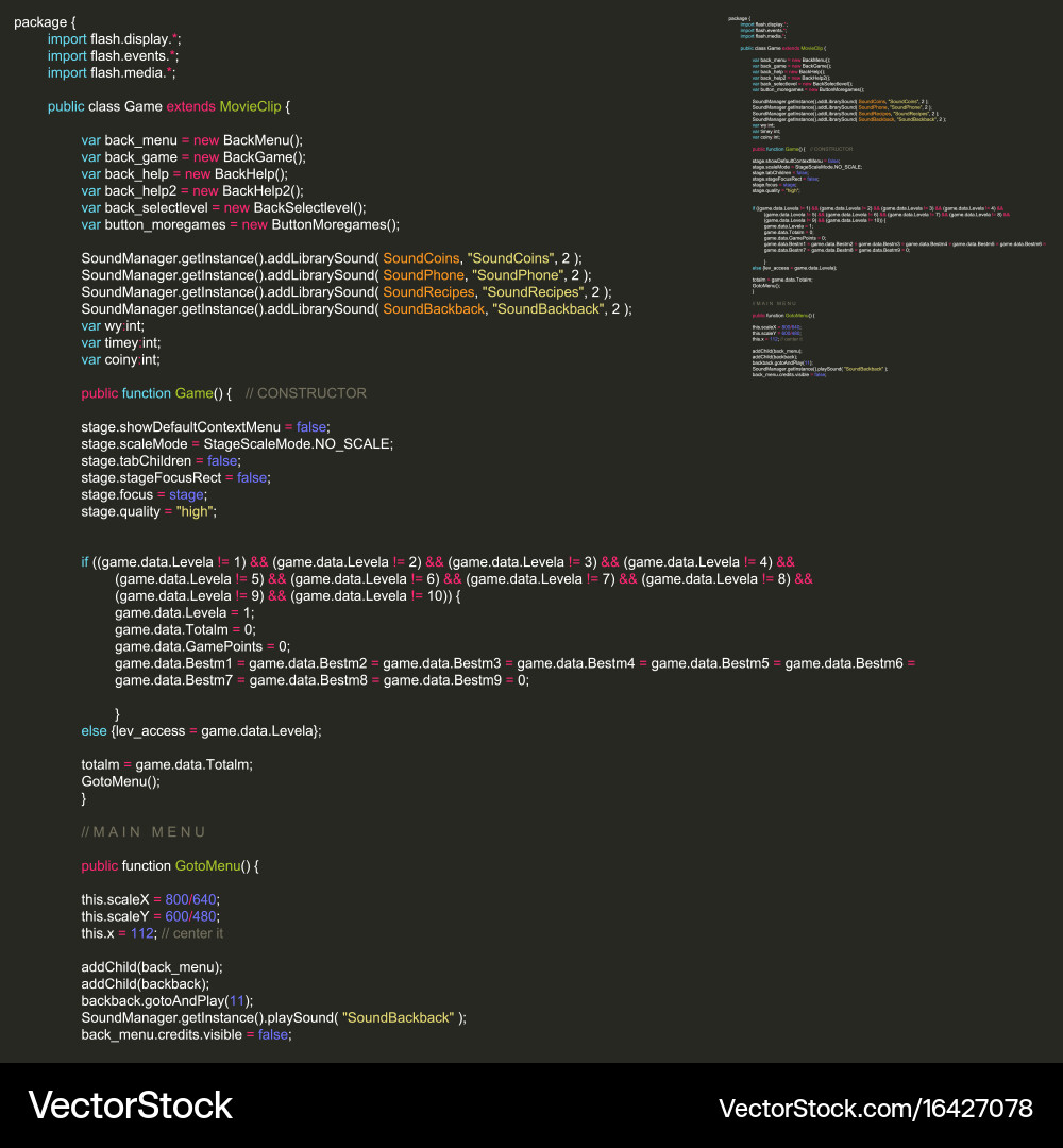Programmcode-Liste der abstrakten Programmierung vektorbild