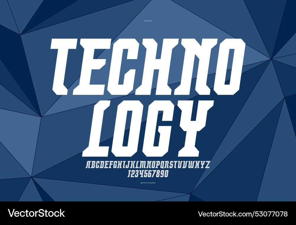 Technology and future style display font Vector Image