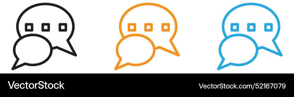 Chat icon logo set collection for web app ui Chat icon logo set collection for web app ui Vector Image